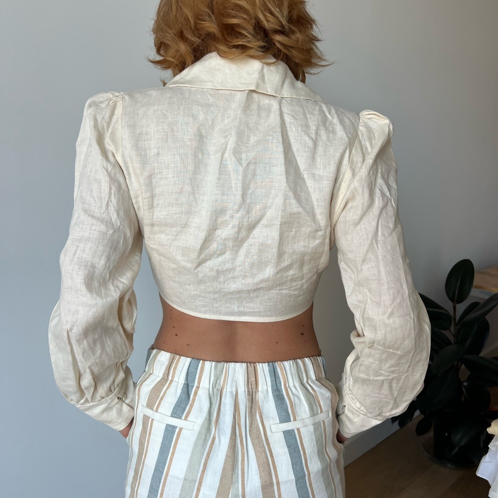 DISSH Linen tie blouse NWT.